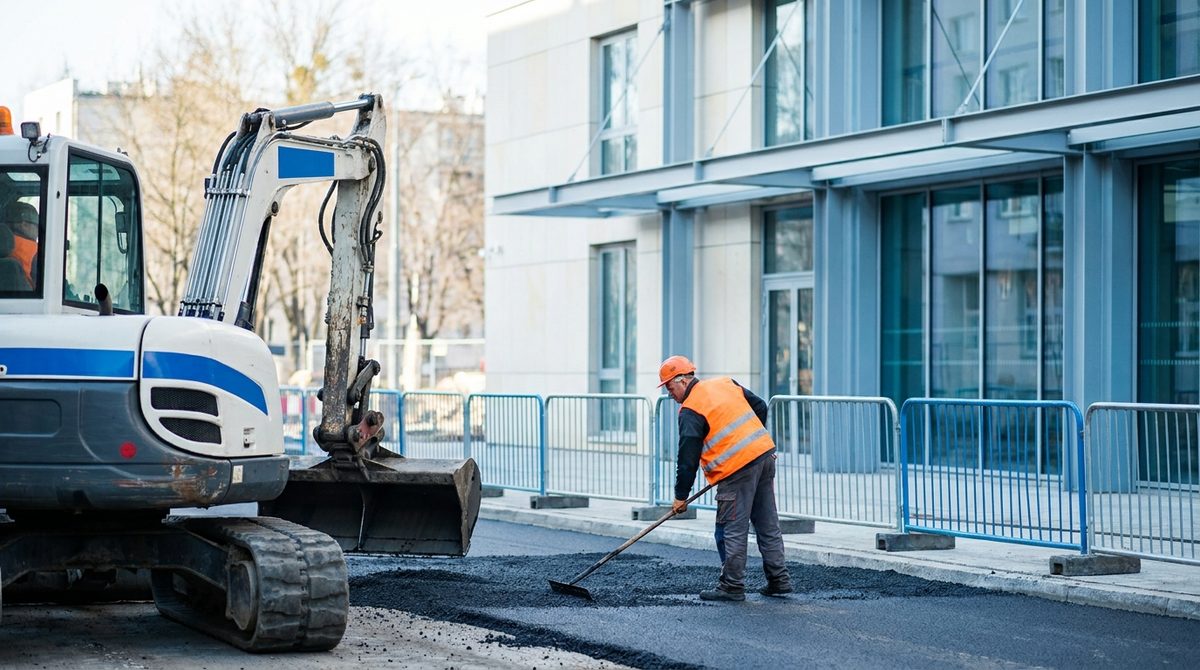 Budowa drogi przy budynku publicznym finansowana z KPO